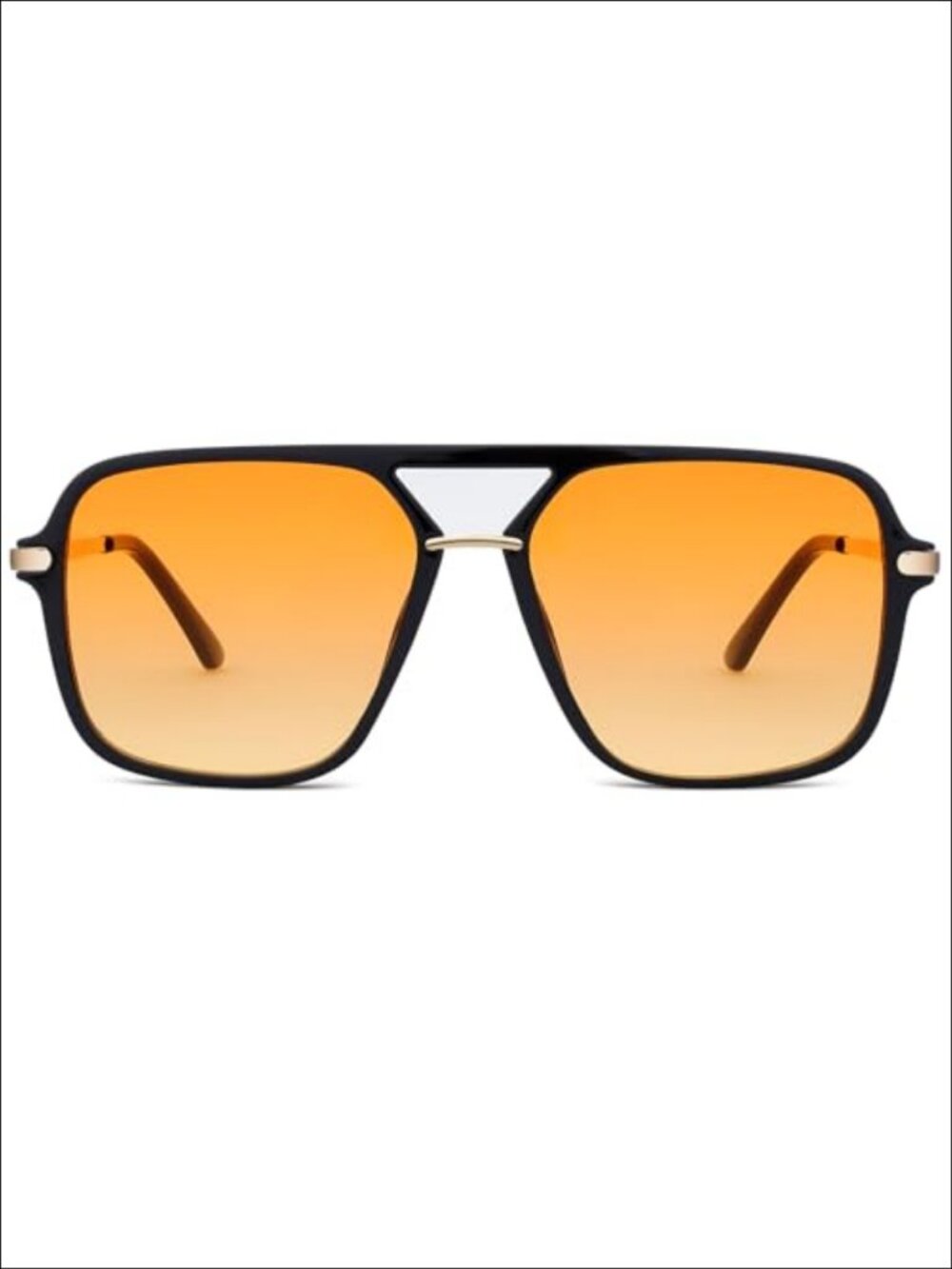 Retro Square Tinted Lens Aviator Sunglasses Tangle Free No Nose Piece
